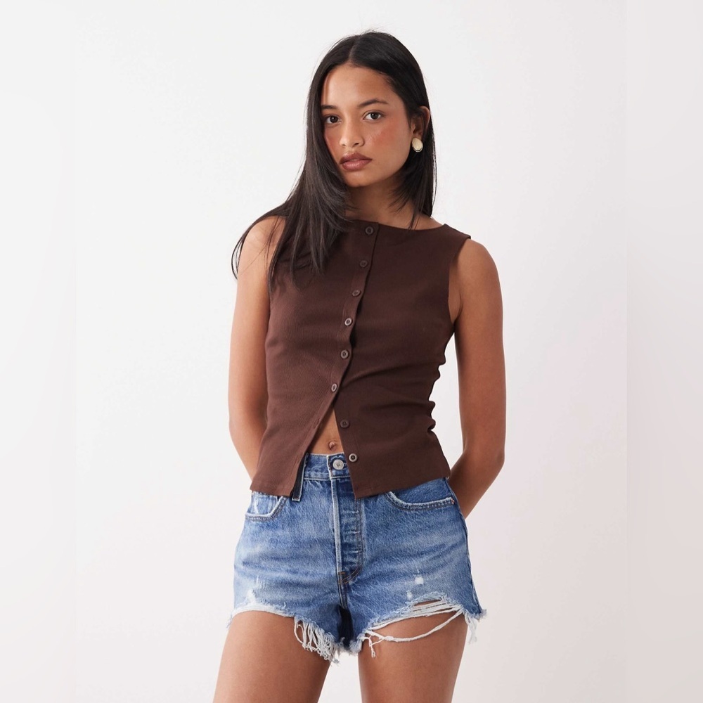 Levi's 501® original mid short raw hem in mid wash